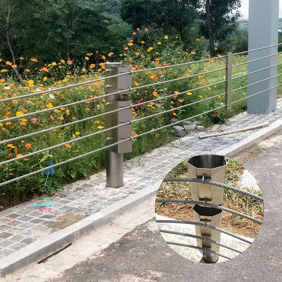 Wegdraad touw barrière hekken roestvrij staal kabel barrière met flexibele beveiligingsrails
