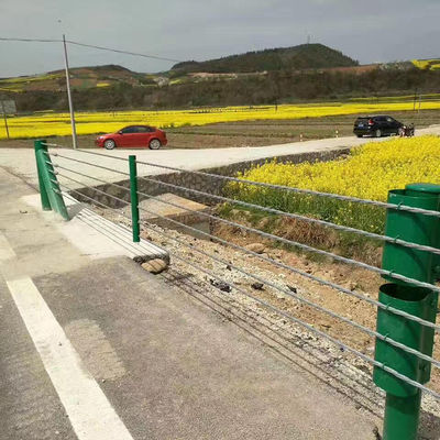 Veilig wegverkeer Kabelbarrière Stalen draad touw Beschermingsrails met aangepaste kleur