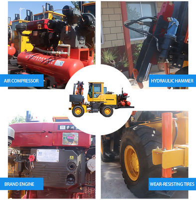 CE Highway Guardrail Pile Driver Machine Hydraulic Voor het boren