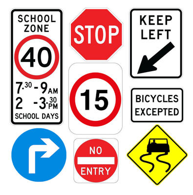 High Visibility Road Safety Warning Posters/Signboards and Posts met een hoogte van 50 cm