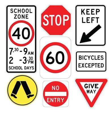 Verkeersveiligheid Aluminium Waarschuwingsbord Stalen bord met maat 50 cm hoogte