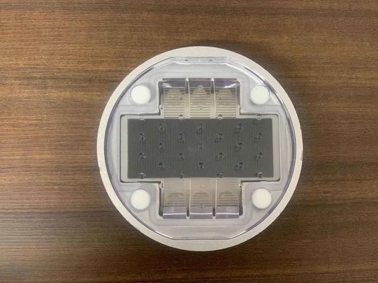 Wegkegelbord Zonne-LED flitsend licht Wegstok Kattenoog in geel