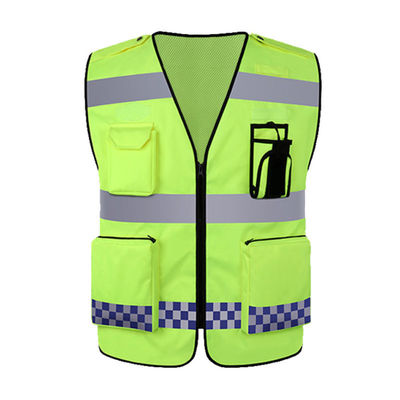 Gepersonaliseerd logo geaccepteerd 100% Polyester Led Flash Light Reflective Safety Vest voor hardlopen S-5XL