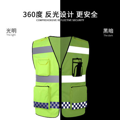 Gepersonaliseerd logo geaccepteerd 100% Polyester Led Flash Light Reflective Safety Vest voor hardlopen S-5XL
