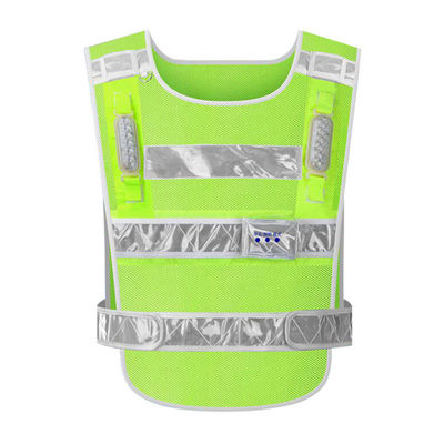 Gepersonaliseerd logo geaccepteerd Hoog zicht 100% polyester donkergroen reflecterend vest