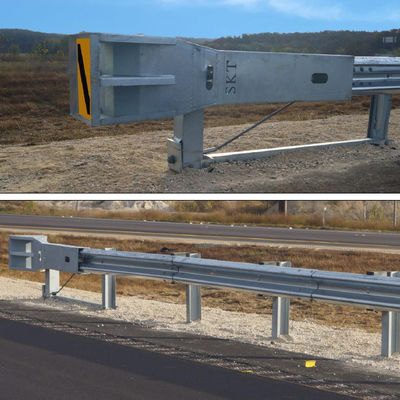 Hot Dip Galvanized Thire Beam Highway Guardrail met staal SKT Terminal End Exported naar Afrika
